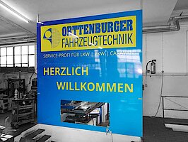 Firmenschild – Ortenburger Fahrzeugtechnik - Regensburg