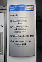 Hinweisschild, Schild Regensburg, Deggendorf, Dingolfing
