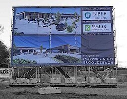XXL Bautafel inkl. Unterkonstruktion, Schilder Regensburg,  Schilder Deggendorf,  Schilder Landshut,  Schilder Dingolfing,  Schilder Cham